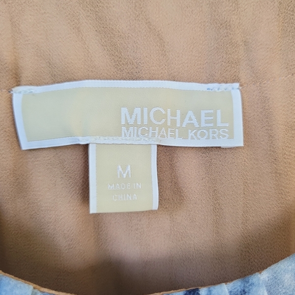 Michael Michael Kors Midnight Blue Tie Dye Georgette Maxi Dress Sz M/ $325 MRSP - Picture 8 of 12